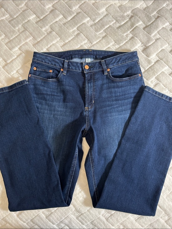 L.L. Bean Denim - L.L. Bean Womens BeanFlex Dark Blue Straight Jeans size 14